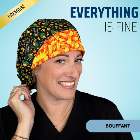 Everything Is Fine - Scrub Cap - rae & grace - Bouffant