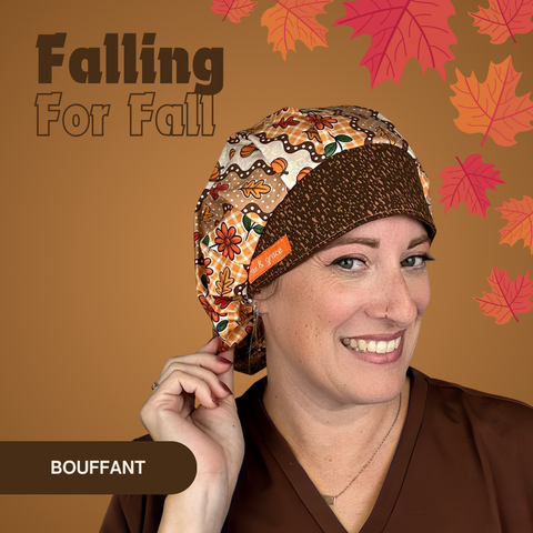 Falling For Fall  - Scrub Cap - rae & grace - Bouffant