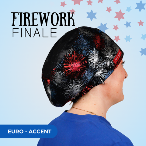 Firework Finale - Scrub Cap - rae & grace - Euro - Accent Top
