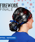 Firework Finale - Scrub Cap - rae & grace - Ponytail - Matching Top