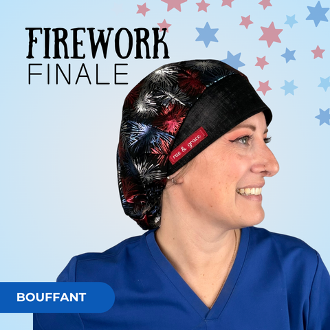 Firework Finale - Scrub Cap - rae & grace - Bouffant