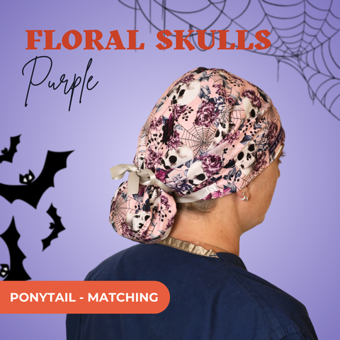 Floral Skulls Purple