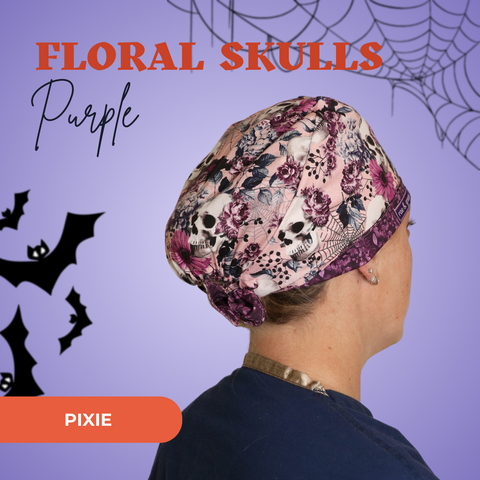 Floral Skulls Purple