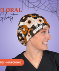 Floral Ghosts - Scrub Cap - rae & grace - Euro - Matching Top