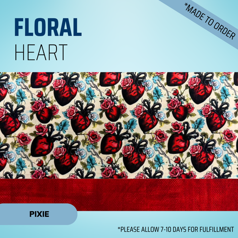 Floral Heart - Scrub Cap - rae & grace - Pixie - *Made to order