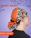 Fright Night Fun - Scrub Cap - rae & grace - Ponytail - Accent Top