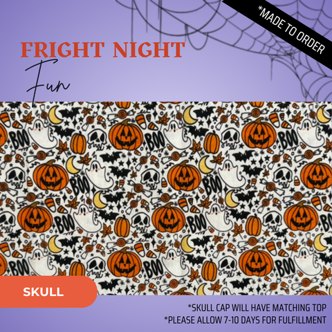 Fright Night Fun - Scrub Cap - rae & grace - Skull Cap - *Made to order