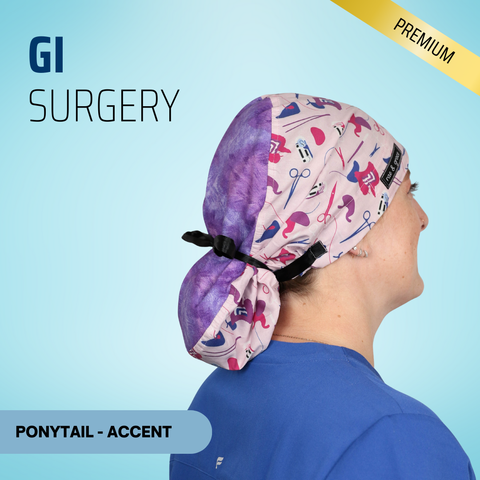 Gi Surgery - Scrub Cap - rae & grace - Ponytail - Accent Top