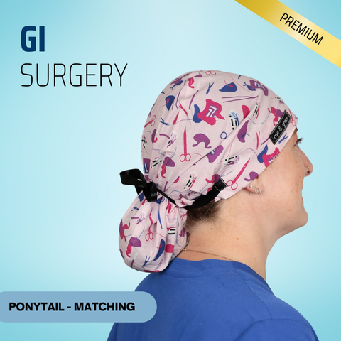 Gi Surgery - Scrub Cap - rae & grace - Ponytail - Matching Top