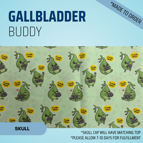Gallbladder Buddy - Scrub Cap - rae & grace - Skull Cap - *Made to order
