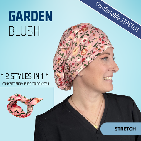 Garden Blush - Scrub Cap - rae & grace - Stretch