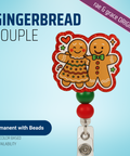Gingerbread Couple - Badge Reel - rae & grace - Permanent/Beads
