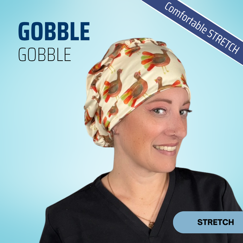 Gobble Gobble - Scrub Cap - rae & grace - Skull Cap - *Made to order