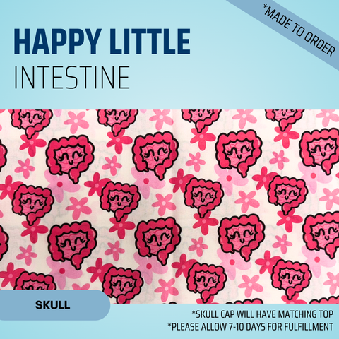 Happy Little Intestines - Scrub Cap - rae & grace - Skull Cap - *Made to order