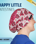 Happy Little Intestines - Scrub Cap - rae & grace - Euro - Accent Top
