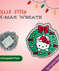 Hello Kitty X-Mas Wreath - Badge Reel - rae & grace - Interchangeable Plate Only