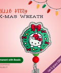 Hello Kitty X-Mas Wreath - Badge Reel - rae & grace - Permanent/Beads
