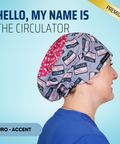Hello, My Name Is The Circulator - Scrub Cap - rae & grace - Euro - Accent Top