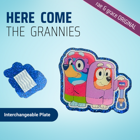 Here Come The Grannies - Badge Reel - rae & grace - Interchangeable Plate Only