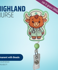 Highland Nurse - Badge Reel - rae & grace - Permanent/Beads