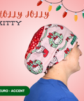 Holly Jolly Kitty  - Scrub Cap - rae & grace - Euro - Accent Top
