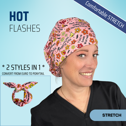 Hot Flashes Make Me Hormotional - Scrub Cap - rae & grace - Stretch
