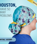 Houston I Have So Many Problems - Scrub Cap - rae & grace - Ponytail - Accent Top