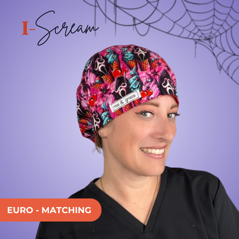 I Scream - Scrub Cap - rae & grace - Euro - Matching Top