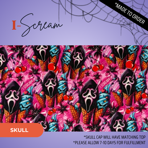 I Scream - Scrub Cap - rae & grace - Skull Cap - *Made to order