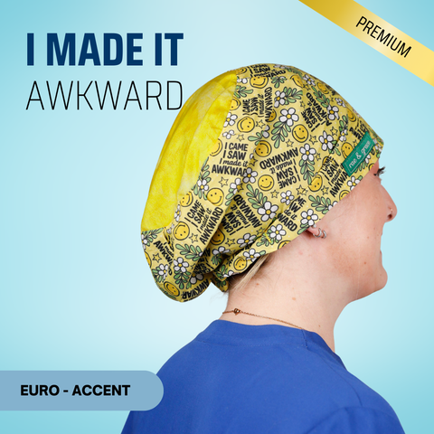 I Came, I Saw, I Made It Awkward - Scrub Cap - rae & grace - Euro - Accent Top