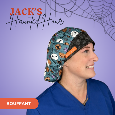Jack’S Haunting Hour  - Scrub Cap - rae & grace - Bouffant