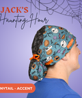 Jack’S Haunting Hour  - Scrub Cap - rae & grace - Ponytail - Accent Top