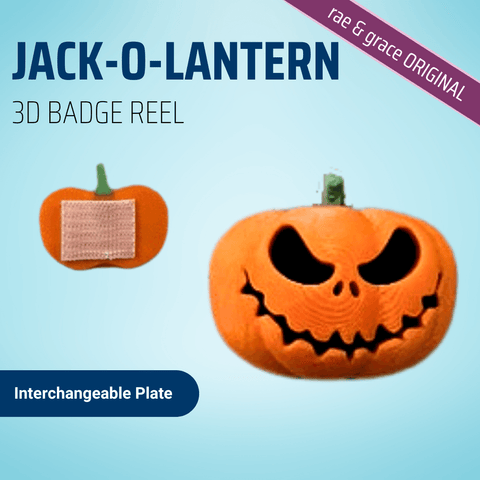 Jack-o-Lantern - 3D Printed Badge Reel