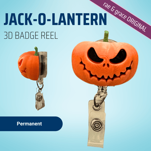 Jack-o-Lantern - 3D Printed Badge Reel