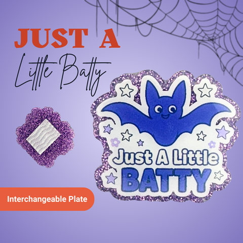 Just A Little Batty - Badge Reel - rae & grace - Interchangeable Plate Only