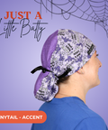 Just A Little Batty - Scrub Cap - rae & grace - Ponytail - Accent Top