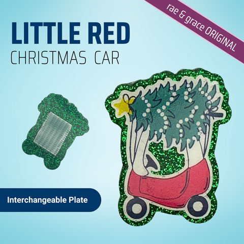 Little Red Christmas Car- Badge Reel