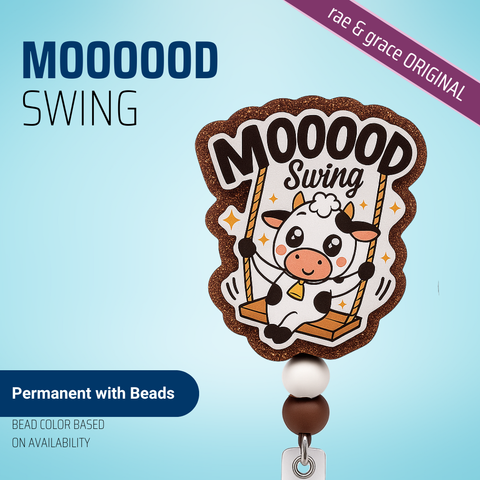 MOOOOOD Swing - Badge Reel - rae & grace - Permanent/Beads