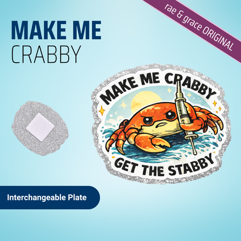 Make Me Crabby - Badge Reel - rae & grace - Interchangeable Plate Only
