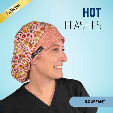 Hot Flashes Make Me Hormotional - Scrub Cap - rae & grace - Bouffant