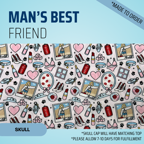 Man's Best Friend - Scrub Cap - rae & grace - Skull Cap - Made to order Please allow 7-10 days for fulfillment.