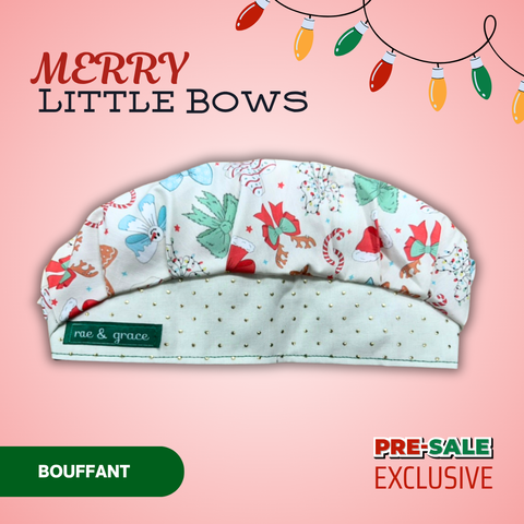 Merry Little Bows - Scrub Cap - rae & grace - Bouffant