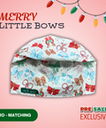 Merry Little Bows - Scrub Cap - rae & grace - Euro - Matching Top