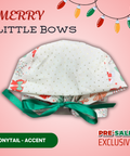 Merry Little Bows - Scrub Cap - rae & grace - Ponytail - Accent Top