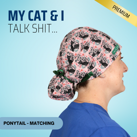 My Cat And I... - Scrub Cap - rae & grace - Ponytail - Matching Top
