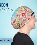 Neon Mandala - Scrub Cap - rae & grace - Euro - Accent Top