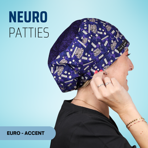 Neuro Patties - Scrub Cap - rae & grace - Euro - Accent Top