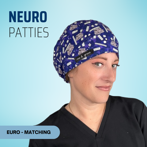 Neuro Patties - Scrub Cap - rae & grace - Euro - Matching Top