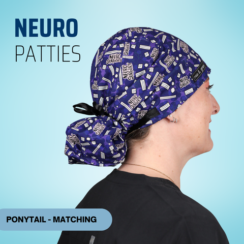 Neuro Patties - Scrub Cap - rae & grace - Ponytail - Matching Top