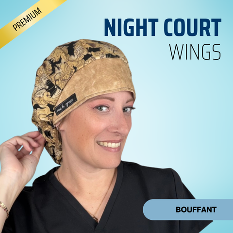 Night Court Wings - Scrub Cap - rae & grace - Bouffant